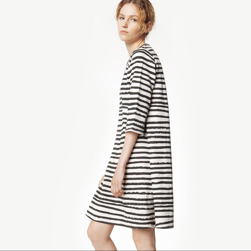Rakha Distorted Stripe Organic Cotton Dress S